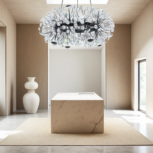 Dandelion-shaped black pendant light