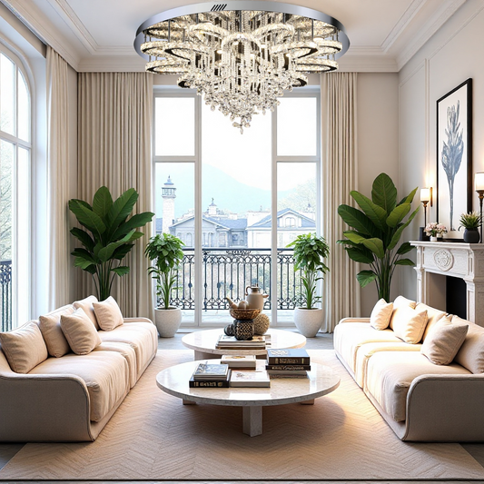 Crystal flower-shaped chandelier